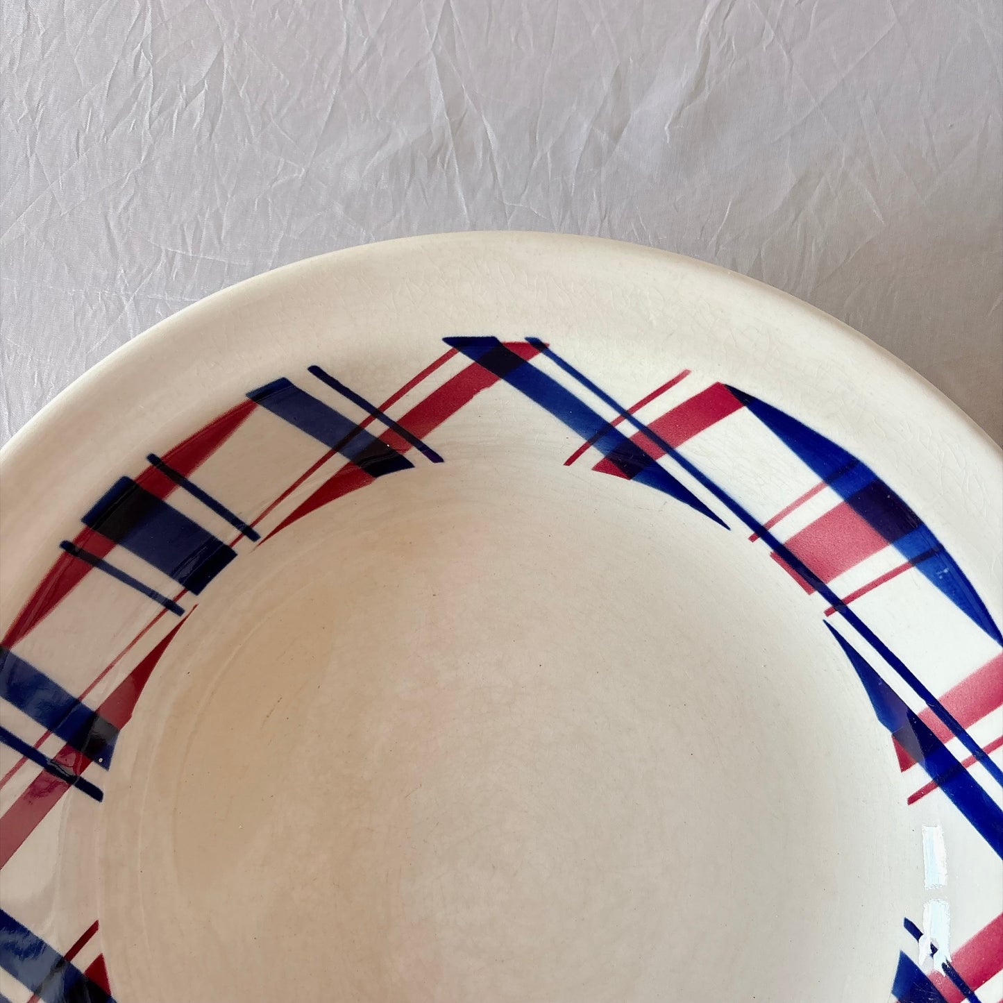 ディゴワンサルグミンヌ 『BASQUE』バスク柄 深大皿 フランスアンティーク食器 フランス蚤の市　ブロカント 　バスクアンティーク
