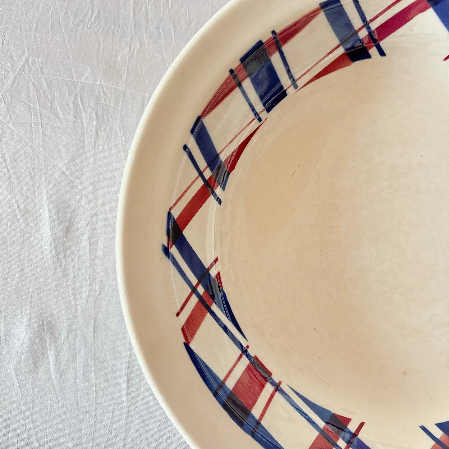 ディゴワンサルグミンヌ 『BASQUE』バスク柄 深大皿 フランスアンティーク食器 フランス蚤の市　ブロカント 　バスクアンティーク
