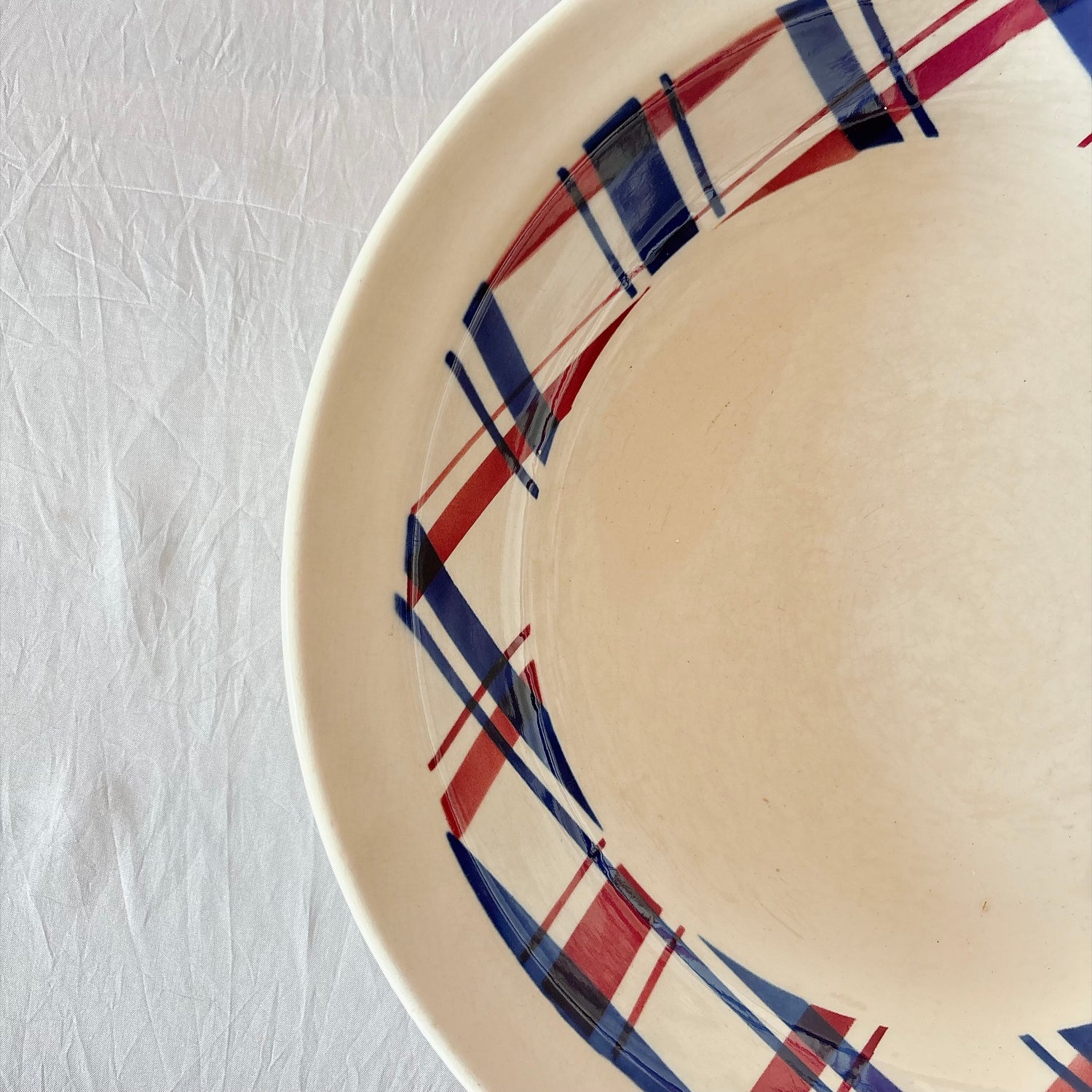 ディゴワンサルグミンヌ 『BASQUE』バスク柄 深大皿 フランスアンティーク食器 フランス蚤の市　ブロカント 　バスクアンティーク
