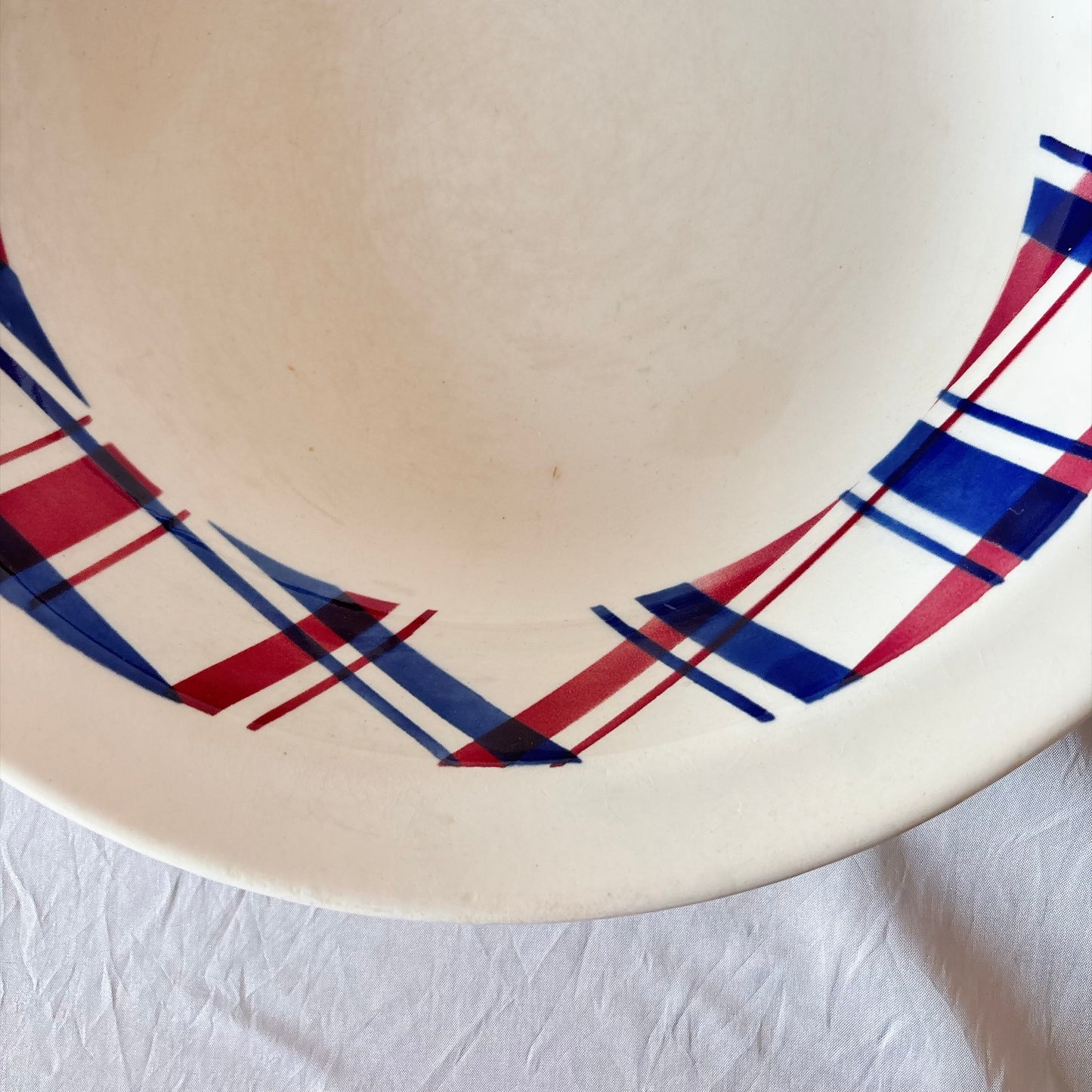 ディゴワンサルグミンヌ 『BASQUE』バスク柄 深大皿 フランスアンティーク食器 フランス蚤の市　ブロカント 　バスクアンティーク
