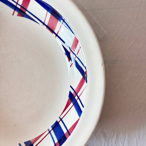 ディゴワンサルグミンヌ 『BASQUE』バスク柄 深大皿 フランスアンティーク食器 フランス蚤の市　ブロカント 　バスクアンティーク
