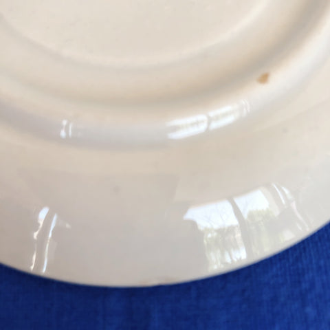 バドンヴィレー ソーサー／小皿 バスク柄 『ルージュ・ブルー』D フランスアンティーク食器 フランス 蚤の市