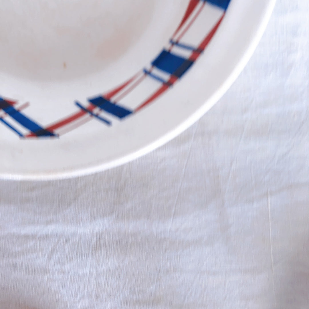ディゴワンサルグミンヌ 『BASQUE』バスク柄 サラディエ フランスアンティーク食器 フランス蚤の市　ブロカント 　バスクアンティーク