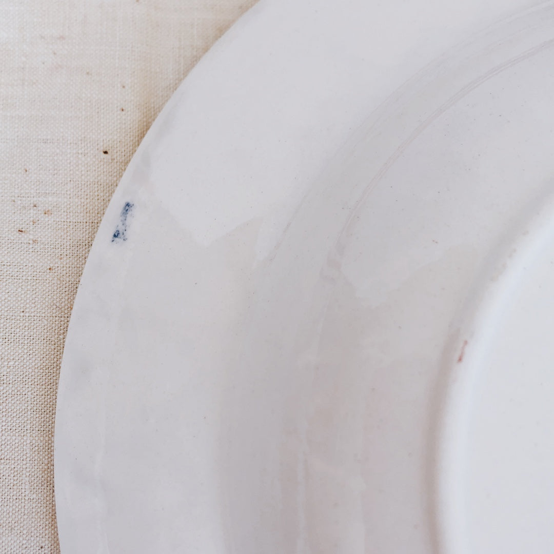 ディゴワンサルグミンヌ バスク柄 深皿／スーププレート FANDANGO『ルージュ・マリン』B フランスアンティーク食器 フランス 蚤の市