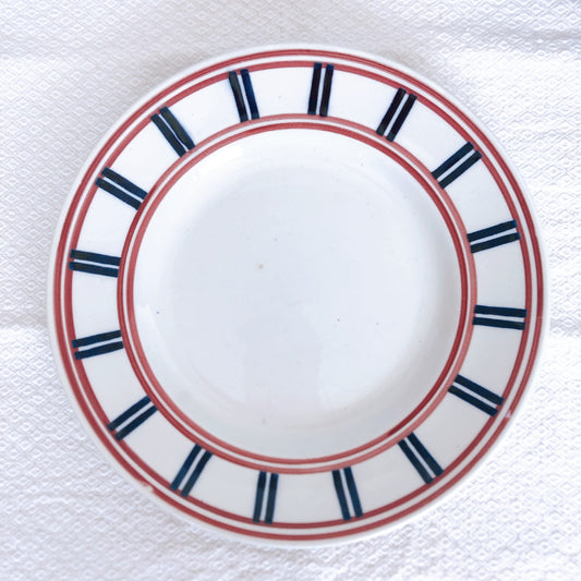 ムーランデルー Moulin des Loups バスク柄 ディナープレート/平皿 C フランスアンティーク食器 ブロカント 蚤の市