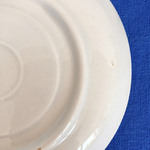 バドンヴィレー ソーサー／小皿 バスク柄 『ルージュ・ブルー』D フランスアンティーク食器 フランス 蚤の市