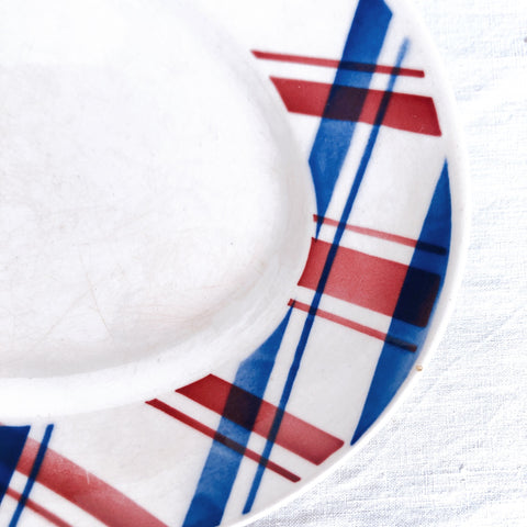 ディゴワンサルグミンヌ 『BASQUE』バスク柄  オーバル皿　楕円形大皿フランスアンティーク食器 フランス蚤の ブロカント バスクアンティーク
