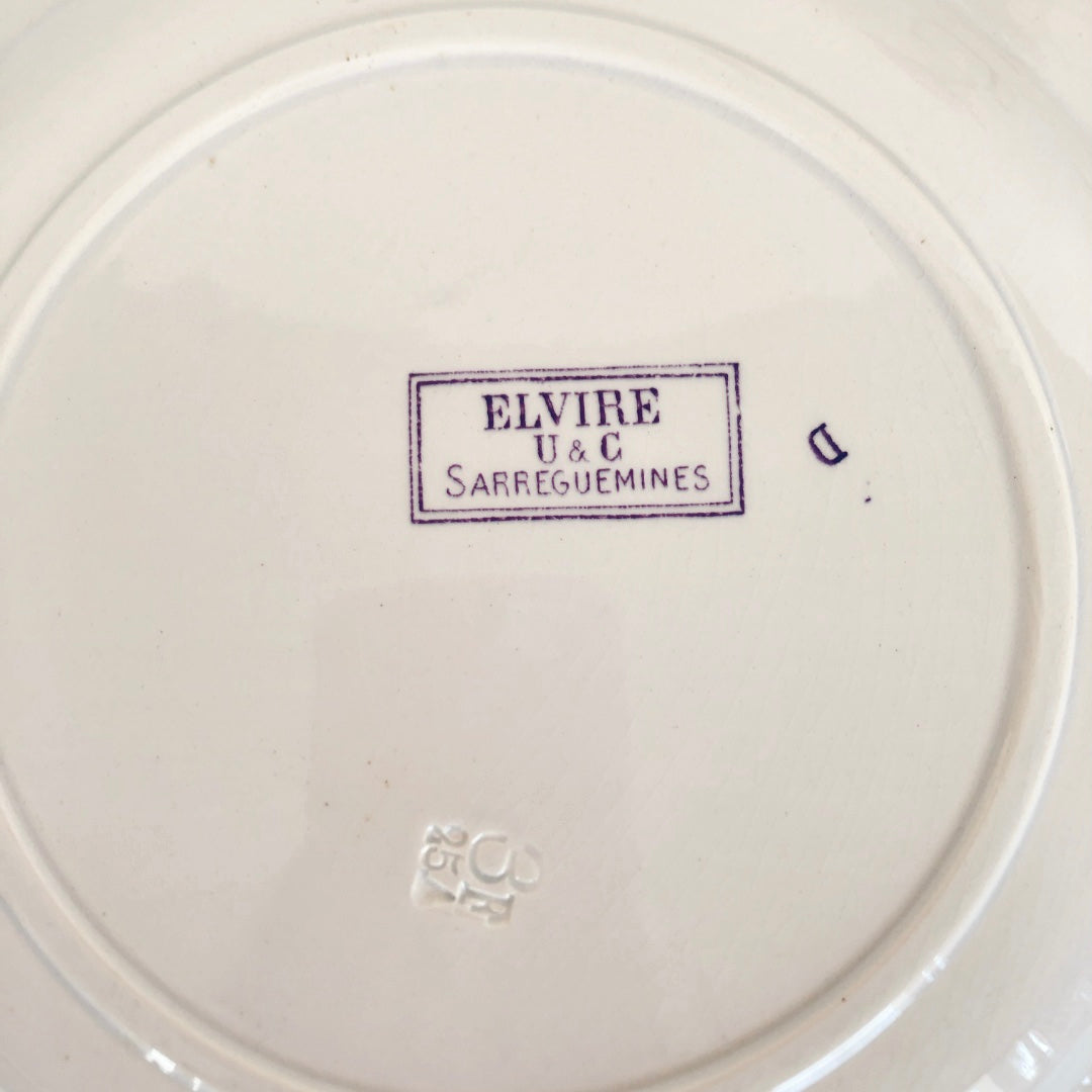 U＆Cサルグミンヌ 『ELVIRE・エルヴィ―ル』プレート/平皿 B フランスアンティーク食器　ブロカント　蚤の市