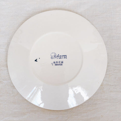 ご予約　クレイユモントロー HBCM Béarn バスク柄 カップ＆ソーサー「イエローｘブルー」A フランスアンティーク・食器・皿・プレート ブロカント
