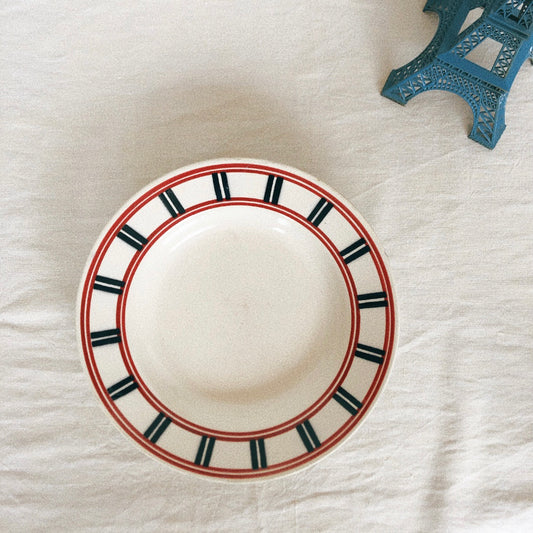 ムーランデルー Moulin des Loups バスク柄 スーププレート/深皿 C フランスアンティーク食器 ブロカント 蚤の市