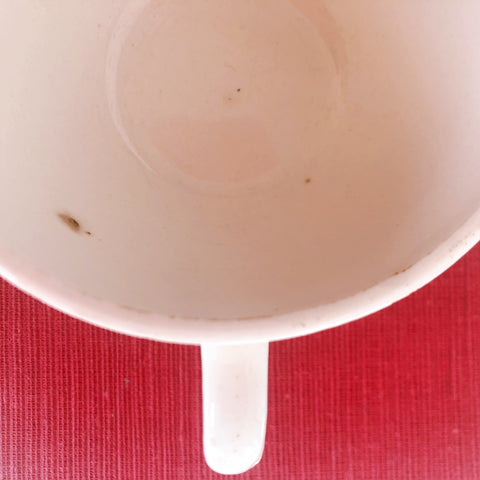 ディゴワンサルグミンヌ バスク柄 コーヒーカップ 『ルージュ・マリン』 フランスアンティーク食器 フランス蚤の市・ブロカント　バスク柄食器