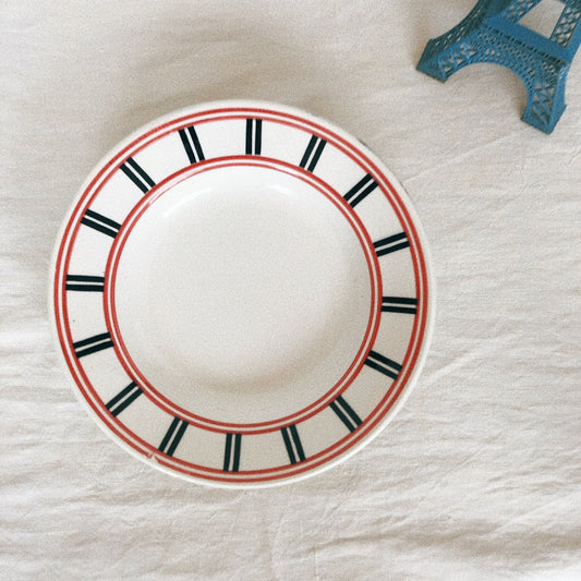 ムーランデルー Moulin des Loups バスク柄 スーププレート/深皿 Bフランスアンティーク食器 ブロカント 蚤の市