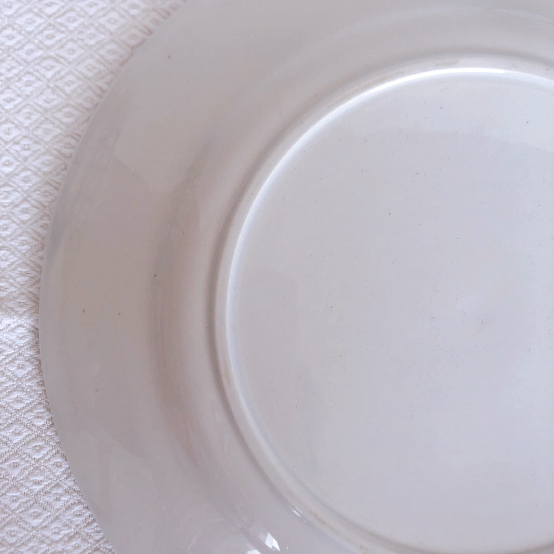 バドンヴィレー ディナープレート/平皿　バスク柄 『レッド・ブルー』A フランスアンティーク食器 フランス蚤の市　ブロカント