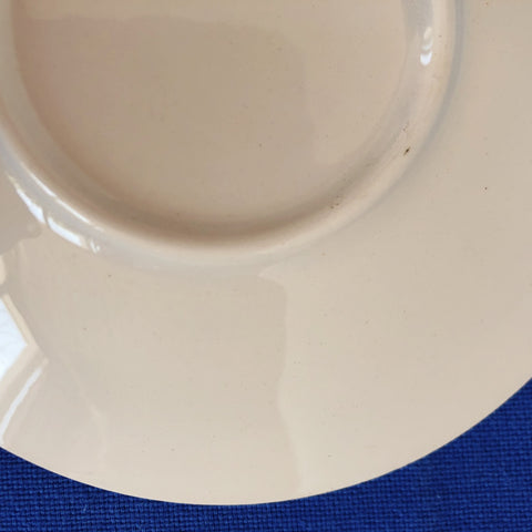 バドンヴィレー ソーサー／小皿 バスク柄 『ルージュ・ブルー』A フランスアンティーク食器 フランス 蚤の市