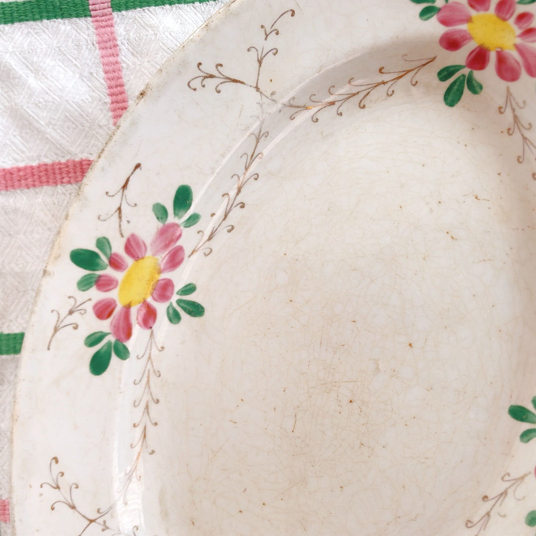 LUNEVILLE リュネビル 楕円形大皿／ オーバルプレート 花柄 フランスアンティーク食器 ブロカント 蚤の市