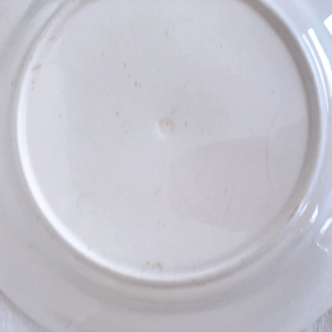 バドンヴィレー ディナープレート/平皿 23.8cm バスク柄 『レッド・ブルー』 フランスアンティーク食器 フランス蚤の市　ブロカント