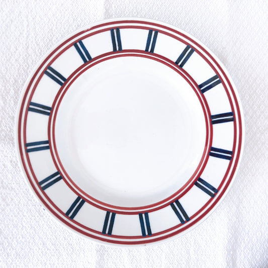 ムーランデルー Moulin des Loups バスク柄 ディナープレート/平皿 A フランスアンティーク食器 ブロカント 蚤の市