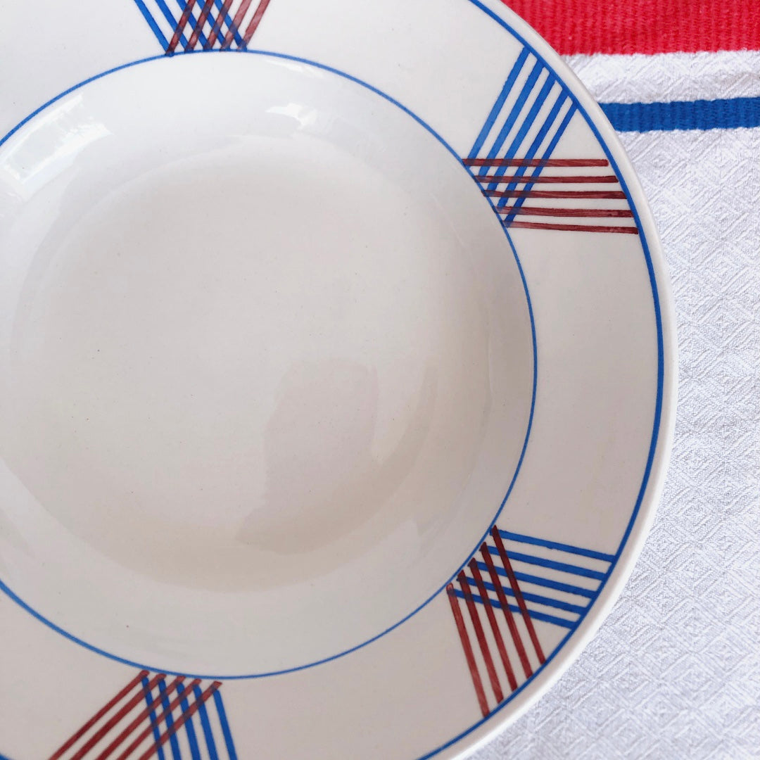 リュネヴィル K&G LUNEVILLE " MAITE"シリーズ スーププレート 深皿 A フランスアンティーク食器　蚤の市　ブロカント