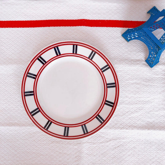 ムーランデルー Moulin des Loups バスク柄 デザートプレート/平皿 A フランスアンティーク食器 ブロカント 蚤の市