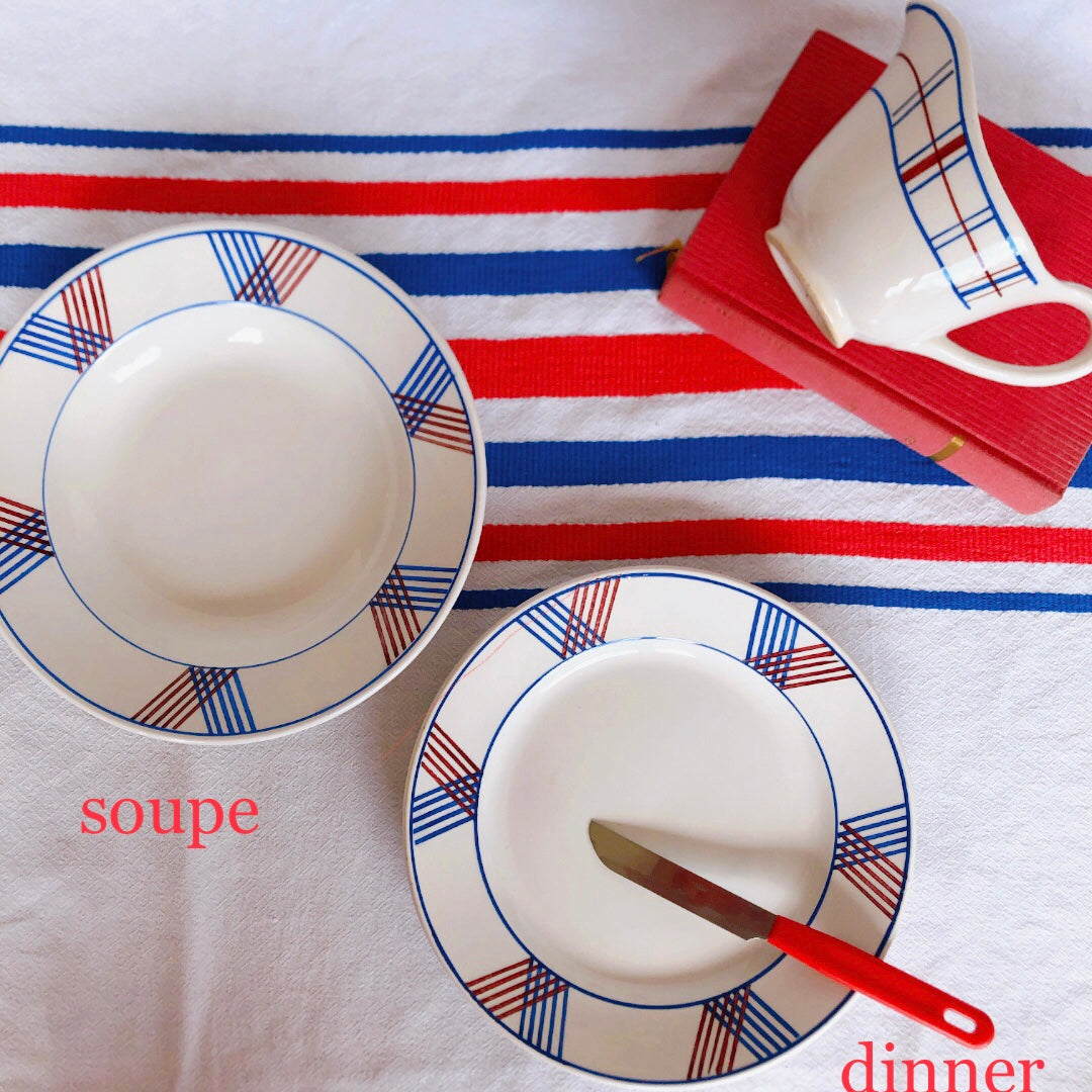 リュネヴィル K&G LUNEVILLE " MAITE"シリーズ スーププレート 深皿 D フランスアンティーク食器　蚤の市　ブロカント