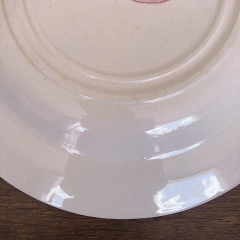 フランスアンティークプレート GIEN ジアン あざみ柄 スーププレート A レッド アンティーク食器・皿　ブロカント  蚤の市