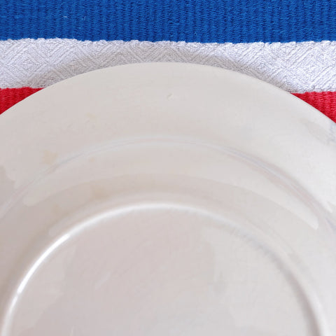 ディゴワンサルグミンヌ 『BASQUE』バスク柄 デザートプレート 20.5㎝ E ルージュ・マリンブルー フランスアンティーク食器 フランス蚤の市・ブロカント