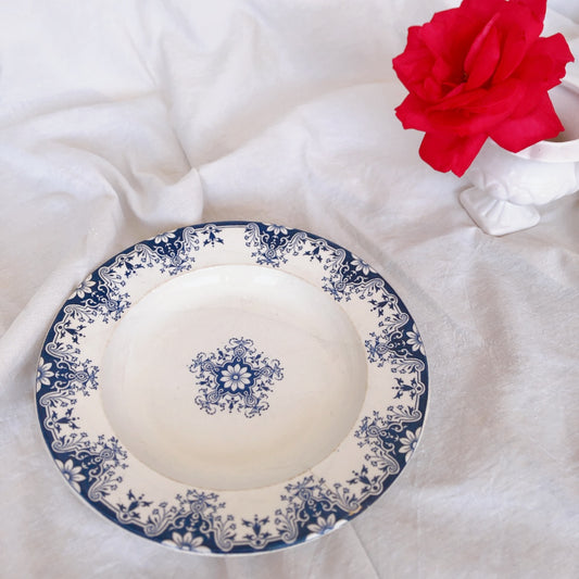 ヴィエイヤーボルドー «Rouen»モデル スーププレート/深皿 フランスアンティーク食器 ブロカント 蚤の市