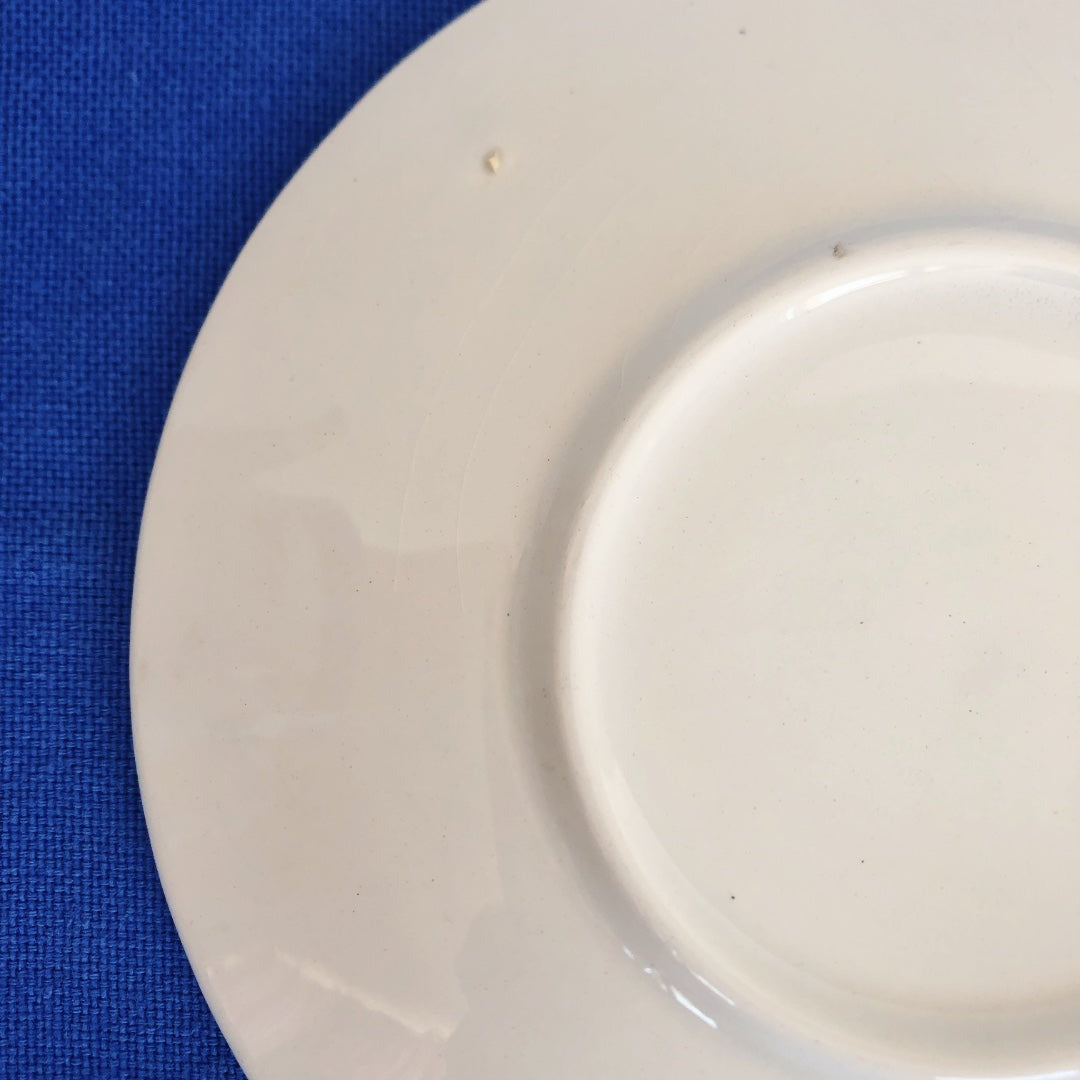 バドンヴィレー ソーサー／小皿 バスク柄 『ルージュ・ブルー』B フランスアンティーク食器 フランス 蚤の市