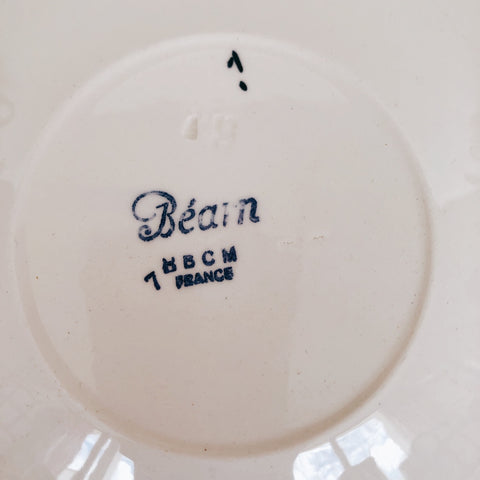 ご予約　クレイユモントロー HBCM Béarn バスク柄 カップ＆ソーサー「イエローｘブルー」B フランスアンティーク・食器・皿・プレート ブロカント