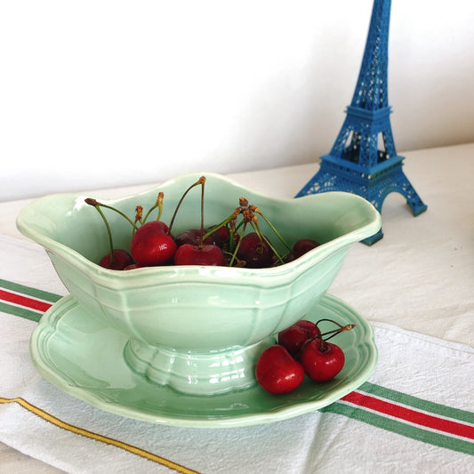 フランスアンティーク ソーシエール グリーン フランスアンティーク食器 ブロカント 蚤の市