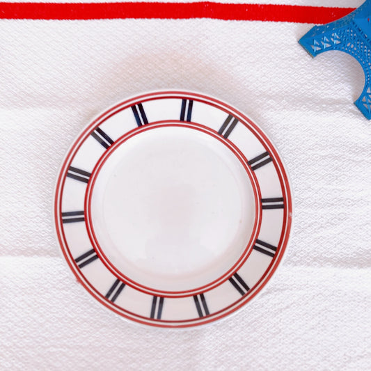 ムーランデルー Moulin des Loups バスク柄 デザートプレート/平皿 C フランスアンティーク食器 ブロカント 蚤の市