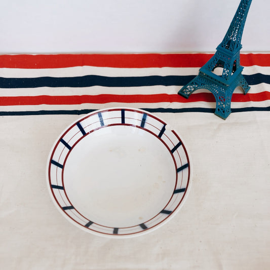 ディゴワンサルグミンヌ バスク柄 キャロットプレート FANDANGO『ルージュ・マリン』フランスアンティーク食器 フランス 蚤の市