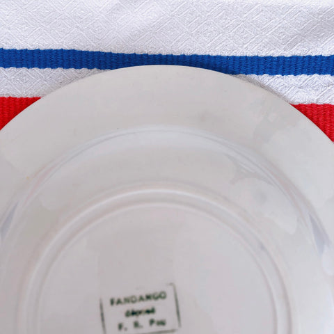 ディゴワンサルグミンヌ バスク柄 深皿／スーププレート FANDANGO『ルージュ・マリン』G フランスアンティーク食器 フランス 蚤の市