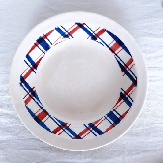 ディゴワンサルグミンヌ 『BASQUE』バスク柄 サラディエ フランスアンティーク食器 フランス蚤の市 ブロカント バスクアンティーク メディア (20個中1個)