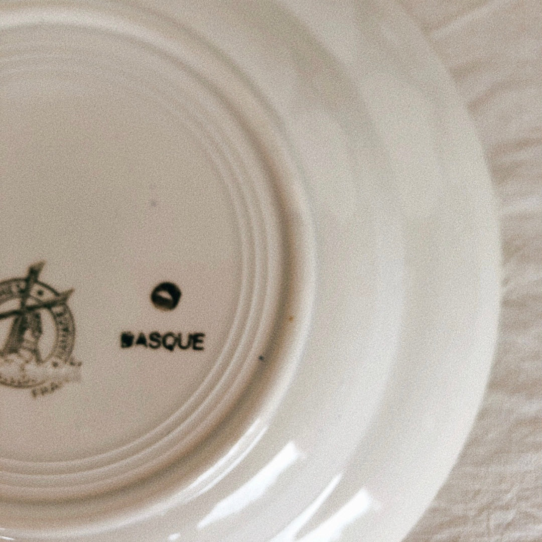 ムーランデルー Moulin des Loups バスク柄 スーププレート／深皿 A フランスアンティーク食器 ブロカント 蚤の市