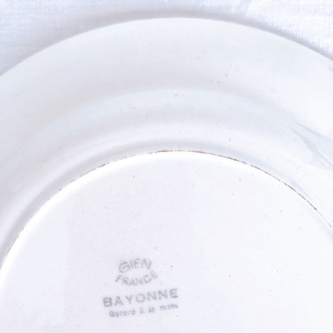 ジアン Gien 『BAYONNE』ディナープレート バスク柄 レッド✕ブルー フランスアンティーク・食器・皿・プレート ブロカント