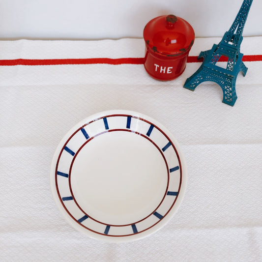 ディゴワンサルグミンヌ 『BASQUE』バスク柄 キャロットプレート ルージュ・マリン C フランスアンティーク食器 フランス蚤の市・ブロカント