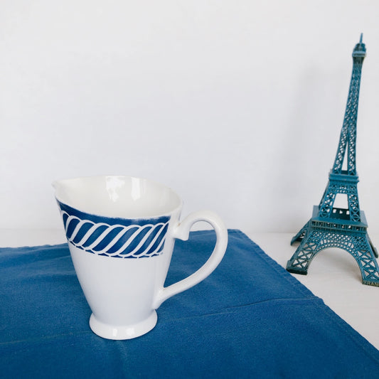 ディゴワンサルグミンヌ Digoin&sarregumines ミルクポット ”JACQUOT” ブルー フランスアンティーク食器 ブロカント 蚤の市