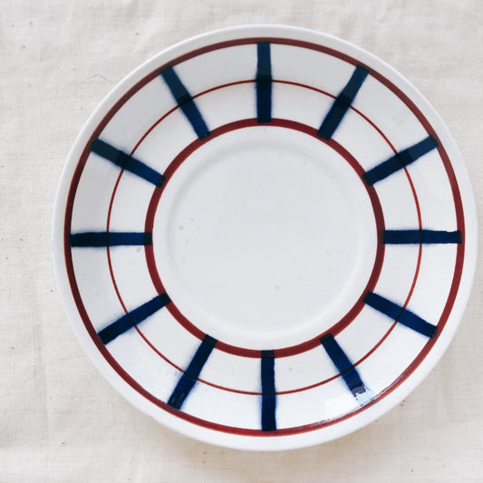 ディゴワンサルグミンヌ バスク柄 ソーサー/プレート FANDANGO『ルージュ・マリン』フランスアンティーク食器 フランス 蚤の市