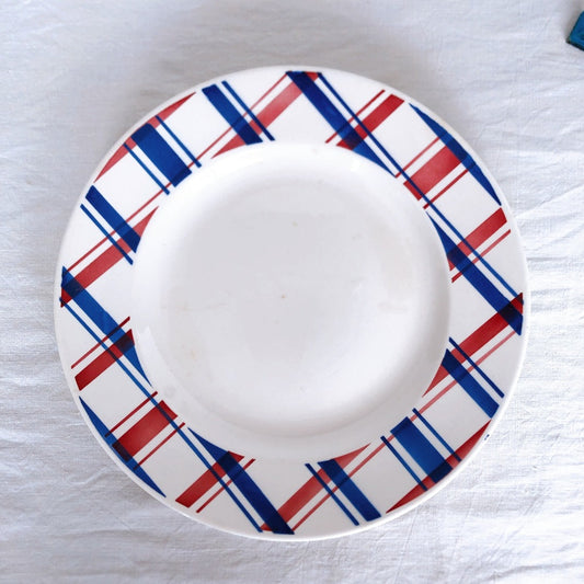 ディゴワンサルグミンヌ 『BASQUE』バスク柄 大皿 フランスアンティーク食器 フランス蚤の市 ブロカント バスクアンティーク