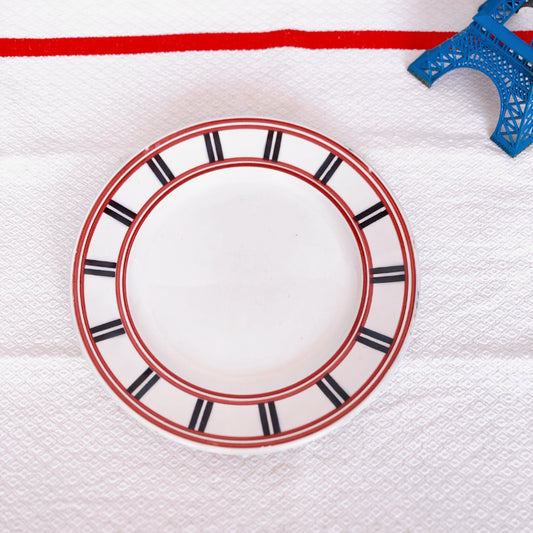 ムーランデルー Moulin des Loups バスク柄 デザートプレート/平皿 F フランスアンティーク食器 ブロカント 蚤の市