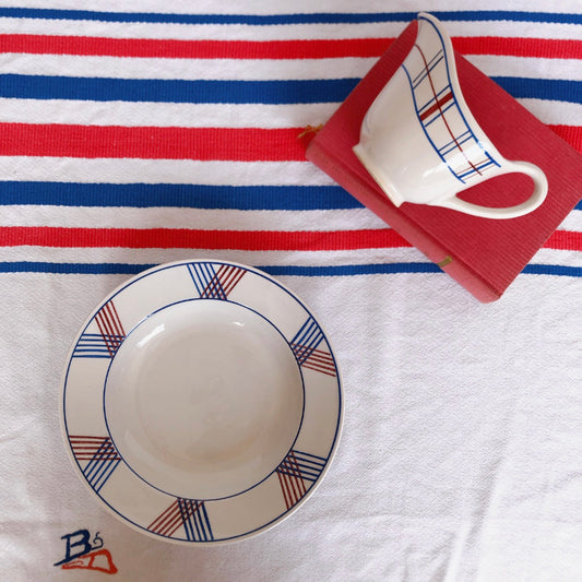 リュネヴィル K&G LUNEVILLE " MAITE"シリーズ スーププレート 深皿 D フランスアンティーク食器 蚤の市 ブロカント