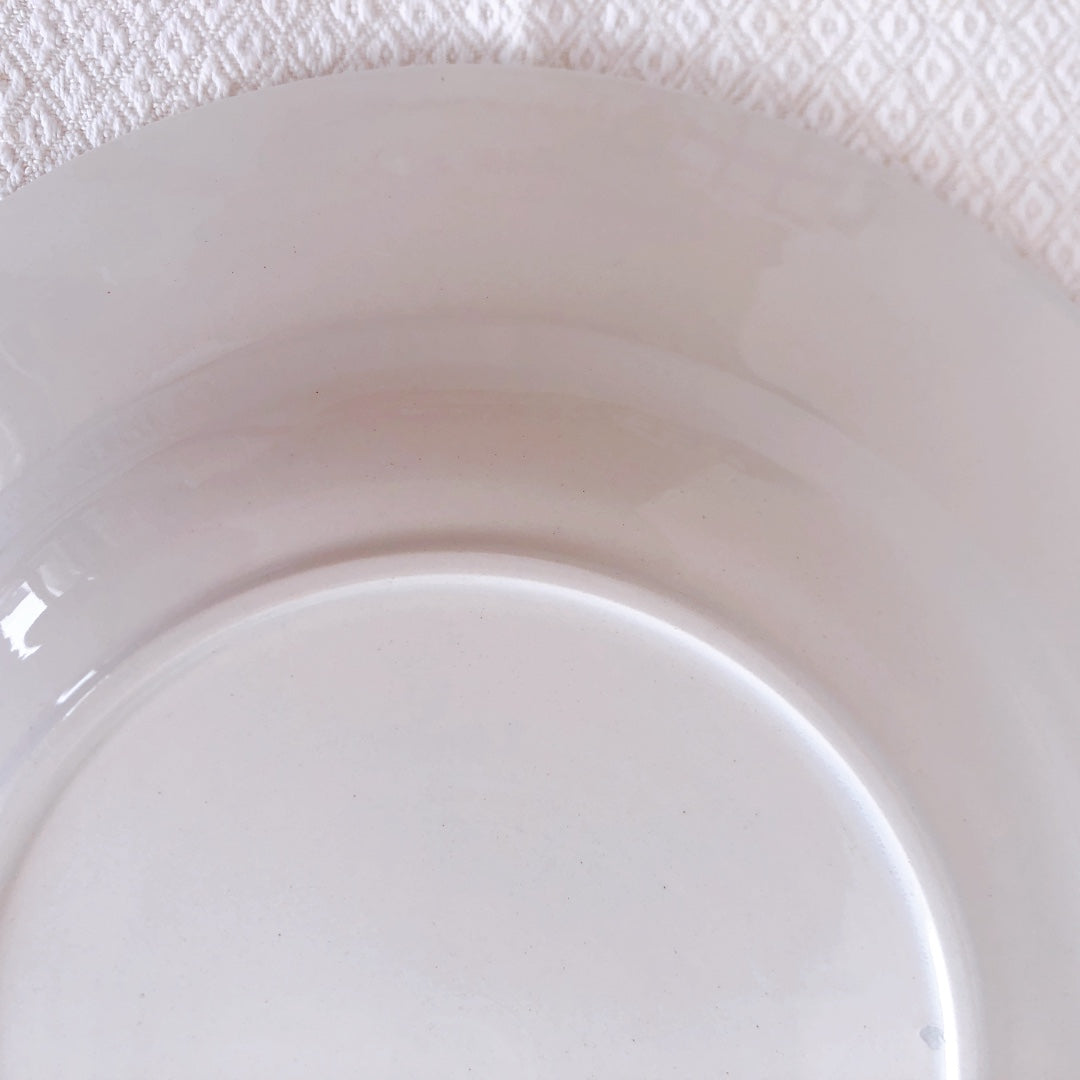 バドンヴィレー スーププレート/深皿 バスク柄『レッド・ブルー』C フランスアンティーク食器 フランス蚤の市 ブロカント