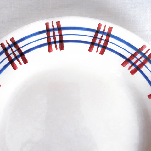 サルグミンヌ sarreguemines 『POITOU』バスク柄 プレート 平皿 C フランスアンティーク食器 フランス蚤の市・ブロカント