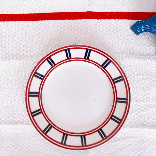 ムーランデルー Moulin des Loups バスク柄 デザートプレート/平皿 E フランスアンティーク食器 ブロカント 蚤の市