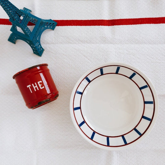 ディゴワンサルグミンヌ 『BASQUE』バスク柄 キャロットプレート ルージュ・マリン A フランスアンティーク食器 フランス蚤の市・ブロカント