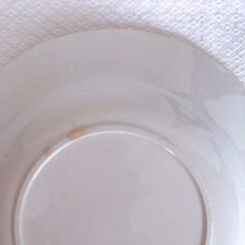 バドンヴィレー スーププレート/深皿 バスク柄『レッド・ブルー』A フランスアンティーク食器 フランス蚤の市 ブロカント