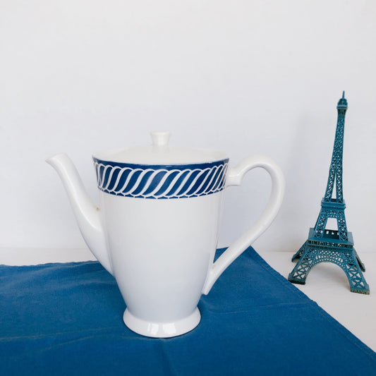 ディゴワンサルグミンヌ Digoin&sarregumines コーヒー/ティーポット ”JACQUOT” ブルー フランスアンティーク食器 ブロカント 蚤の市