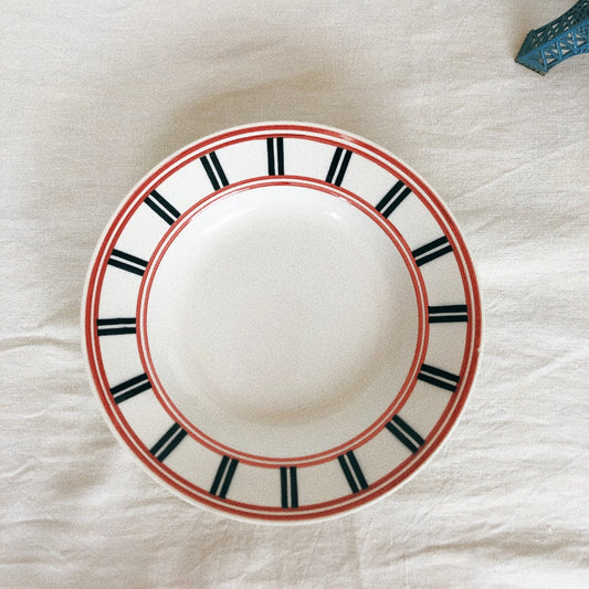 ムーランデルー Moulin des Loups バスク柄 スーププレート/深皿 A フランスアンティーク食器 ブロカント 蚤の市