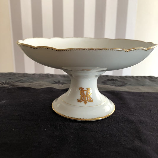 ポーセリン・ド・パリ モノグラム付きコンポティエ 21.7㎝